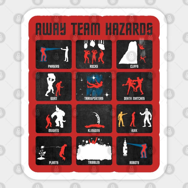 Away Team Hazards Sticker by creativespero